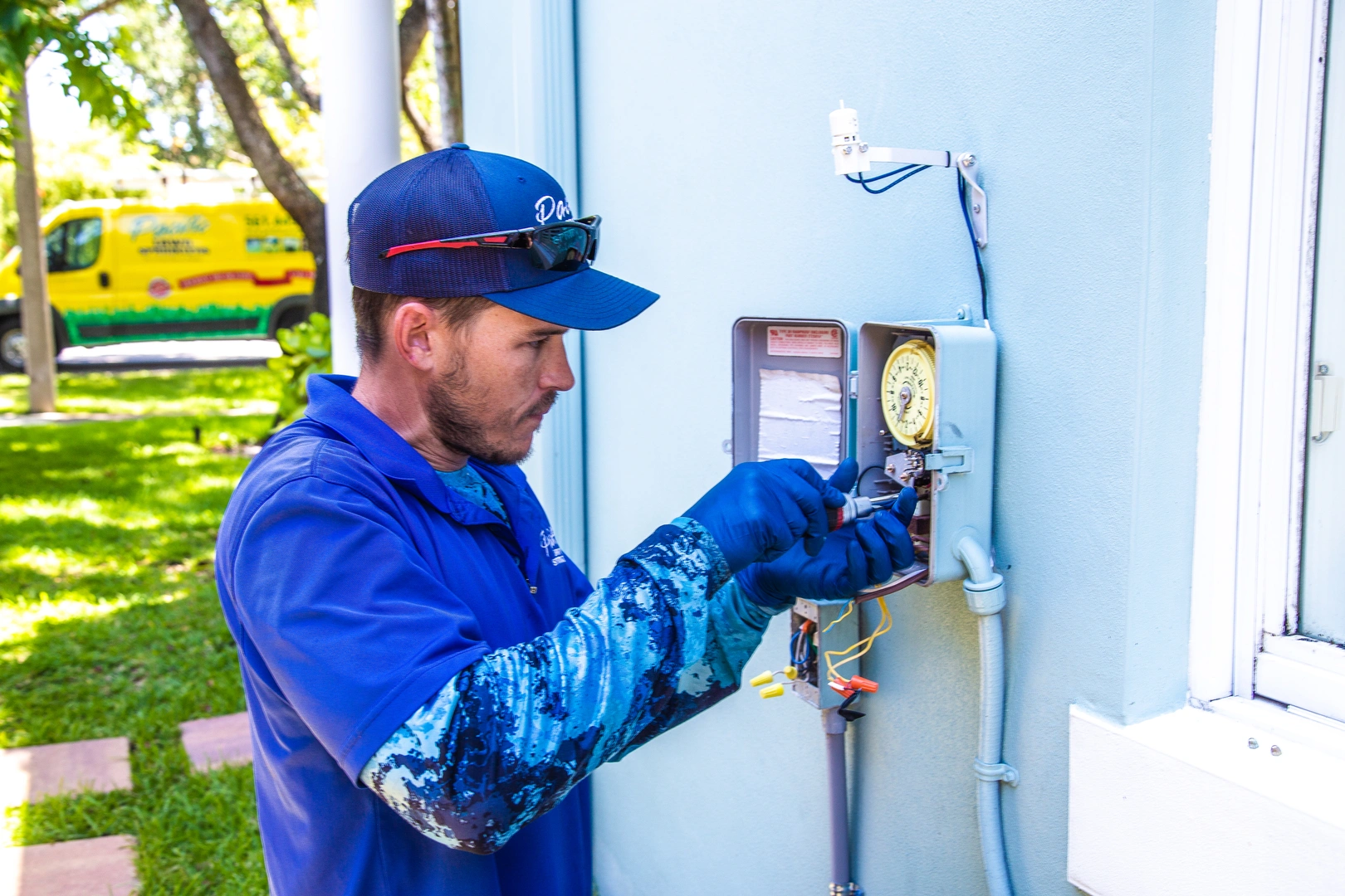 Pacific Lawn Sprinklers technician at work